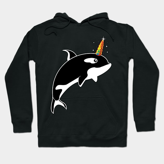 Unicorn Orca killer Whale funny Wild Orcinus T-shirt Hoodie by tmuzaa